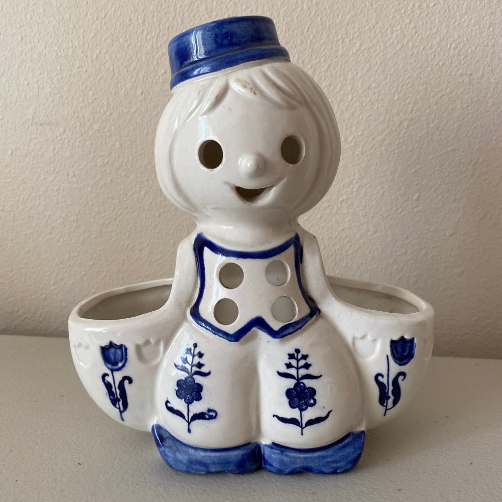 Vintage Rubens Original Dutch Boy Planter Vase